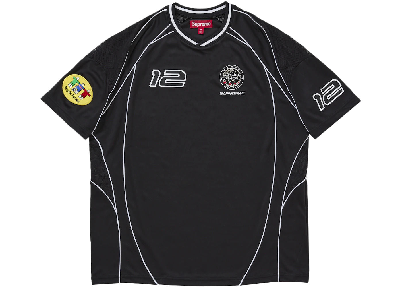 Supreme Piping Soccer Jersey Black
