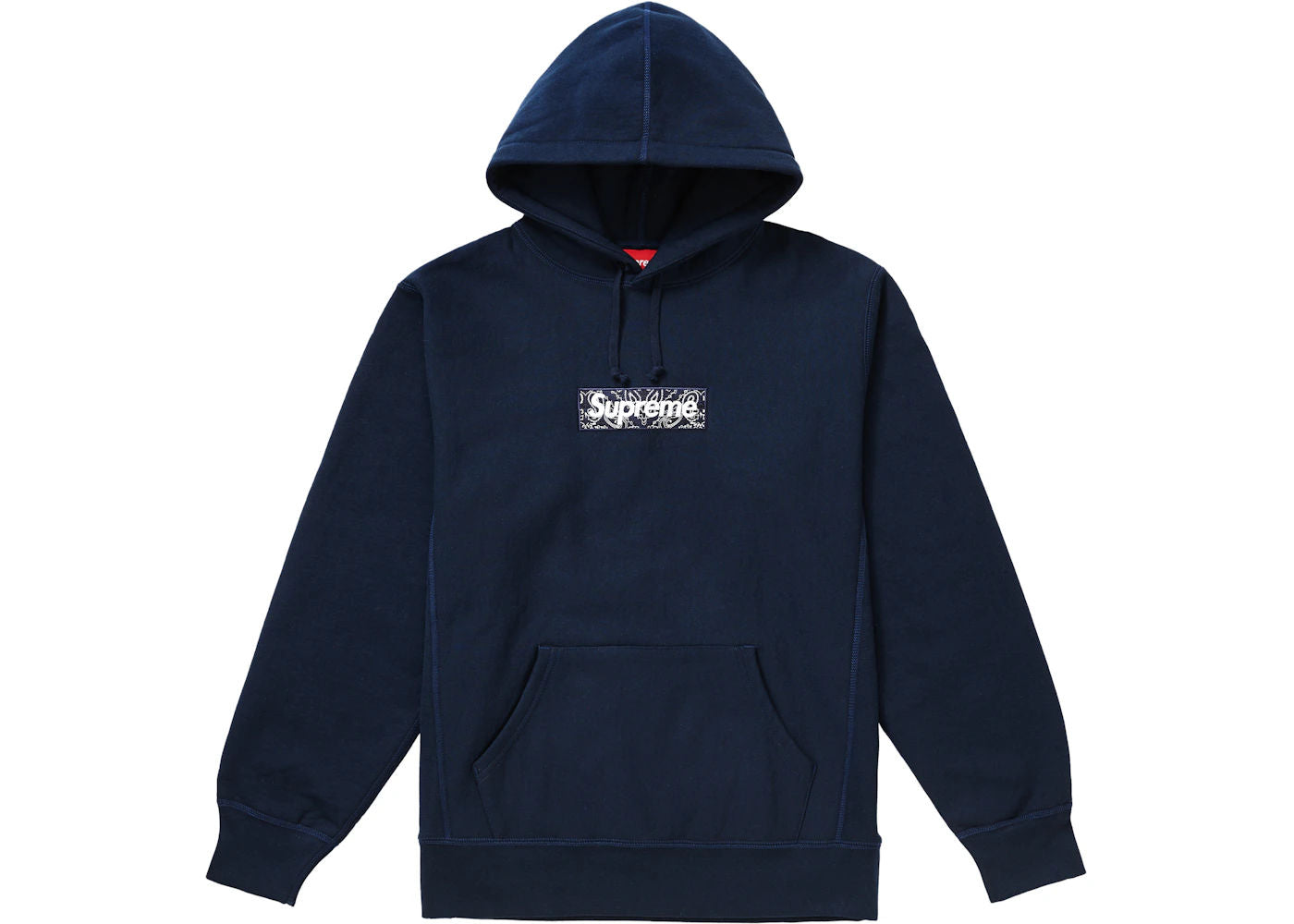 Supreme Bandana Box Logo Hooded Sweatshirt Navy (Lightly Used SIze M) - Pre-Owned
