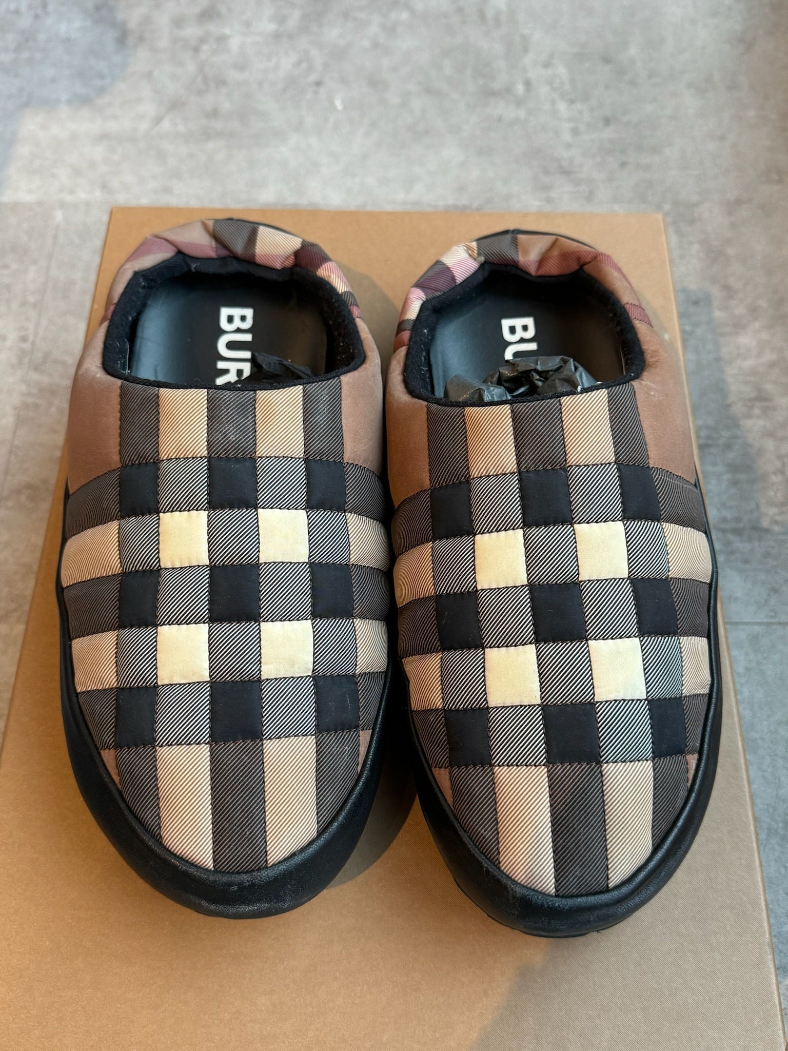 Burberry Northaven Check Quilted Slippers - Pre-Owned Size 41