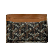 Goyard Saint Sulpice Card Holder Black Natural (Preowned) - Pre-Owned