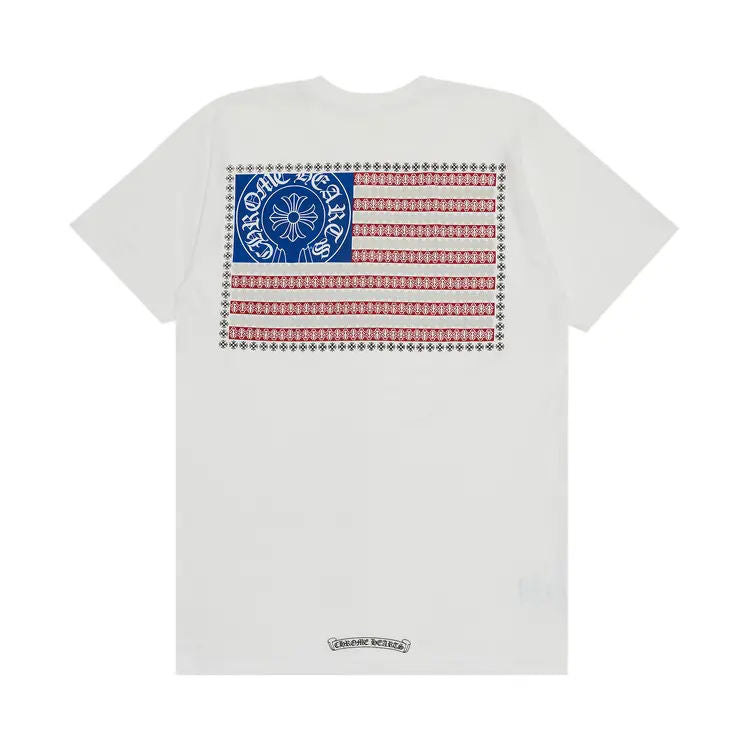 Chrome Hearts American Flag Dagger T-Shirt White