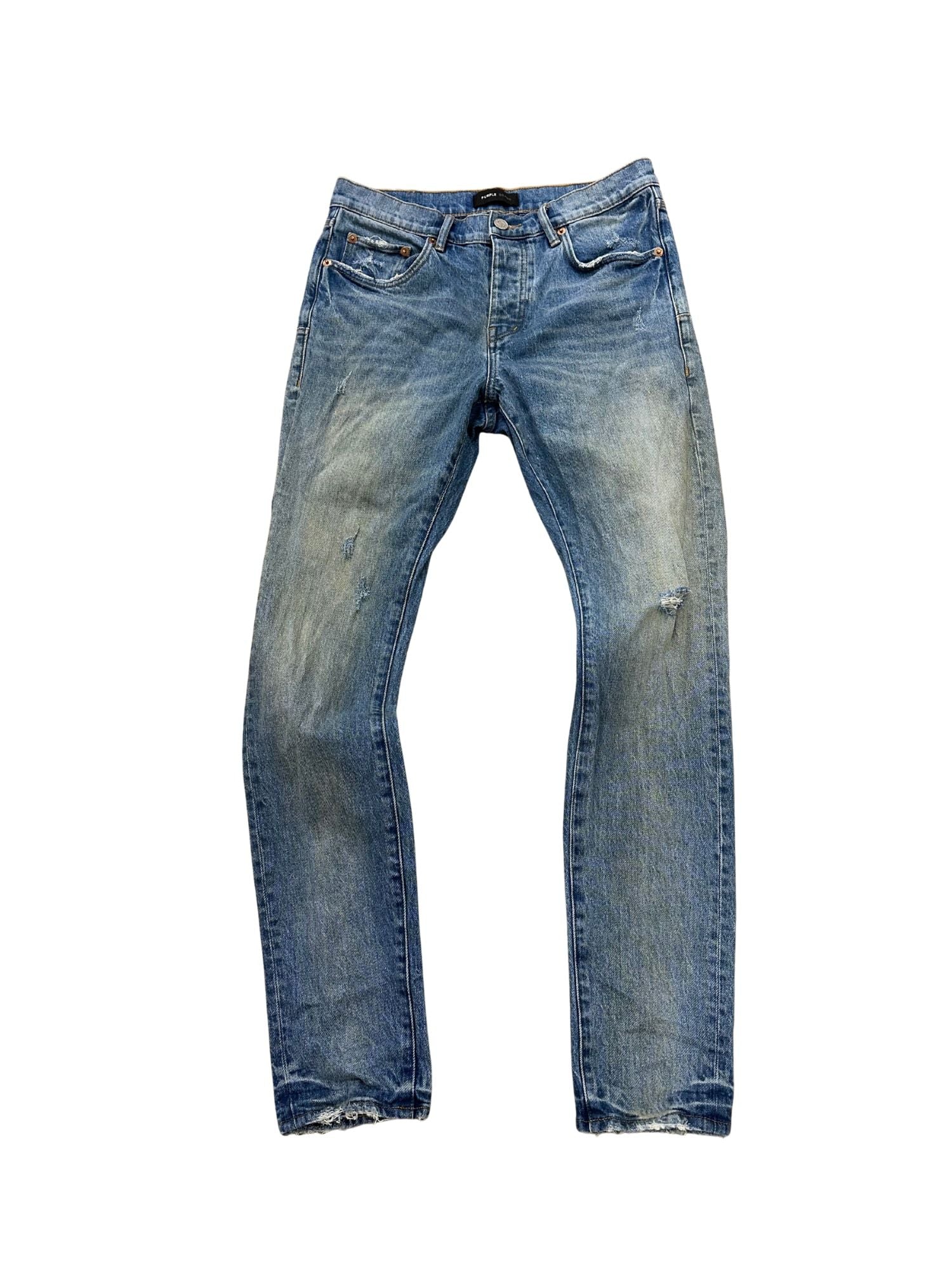 Purple Brand Vintage Back Pocket Blowout Skinny Jeans Light Indigo (Worn Once Size 31) - Pre-Owned