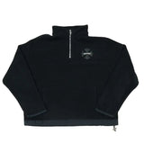 Chrome Hearts Leather Plus Cross Scroll Fleece Quarter Zip Black