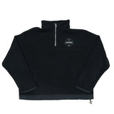 Chrome Hearts Leather Plus Cross Scroll Fleece Quarter Zip Black