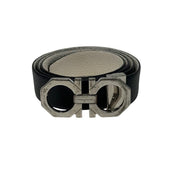 Ferragamo Gancini Reversible Leather Belt Black - Pre-Owned