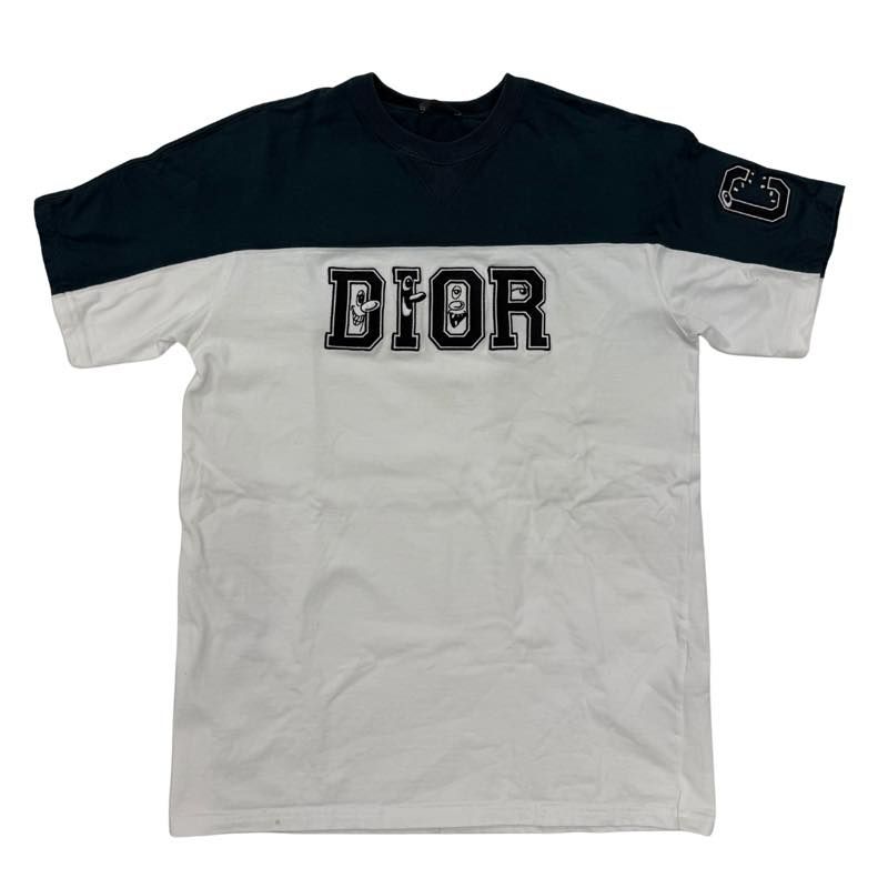 Dior Kenny Scharf Embroidered Logo T-Shirt White/Green - Pre-Owned Size S