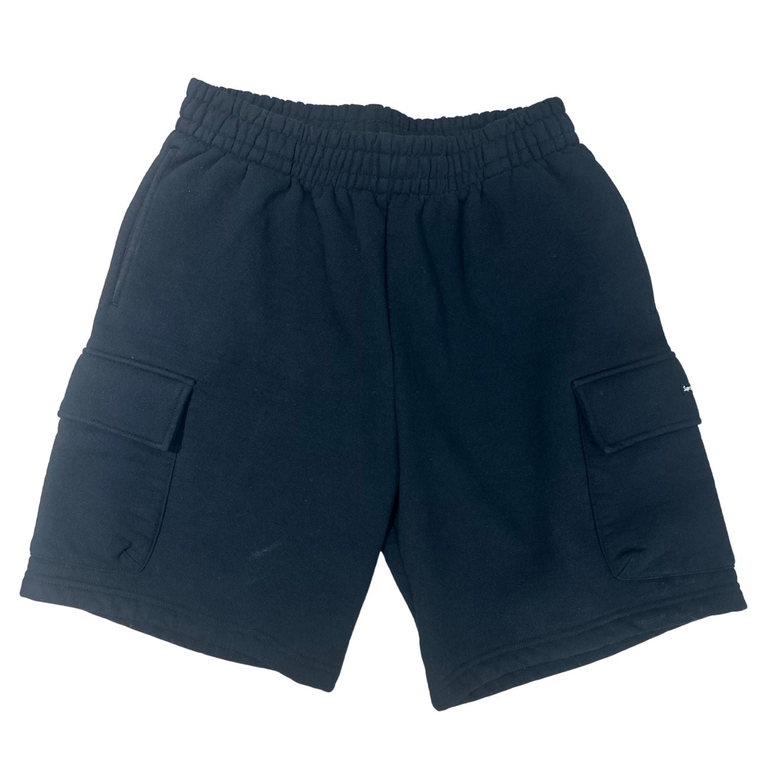 Supreme Small Box Baggy Cargo Sweatshort Black (Preowned Size S) - Pre-Owned