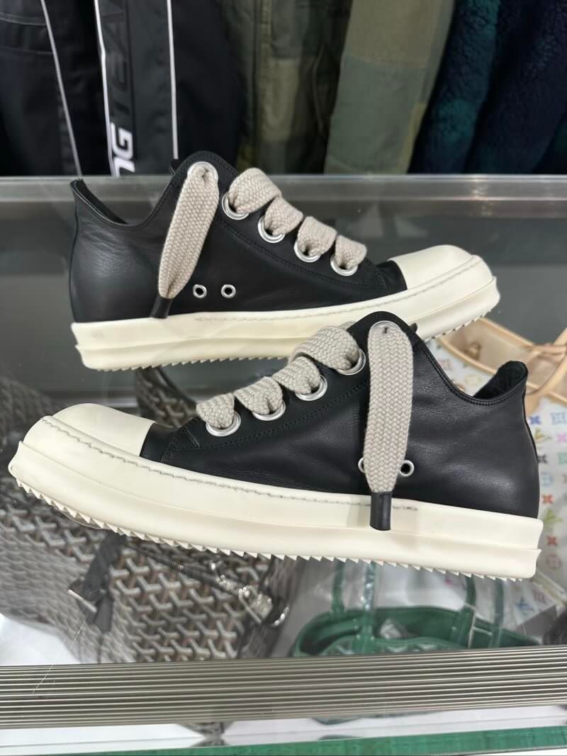 Rick Owens Temple Jumbolaced Sneakers Black/Milk - Pre-Owned Size 10.5 (No original box)