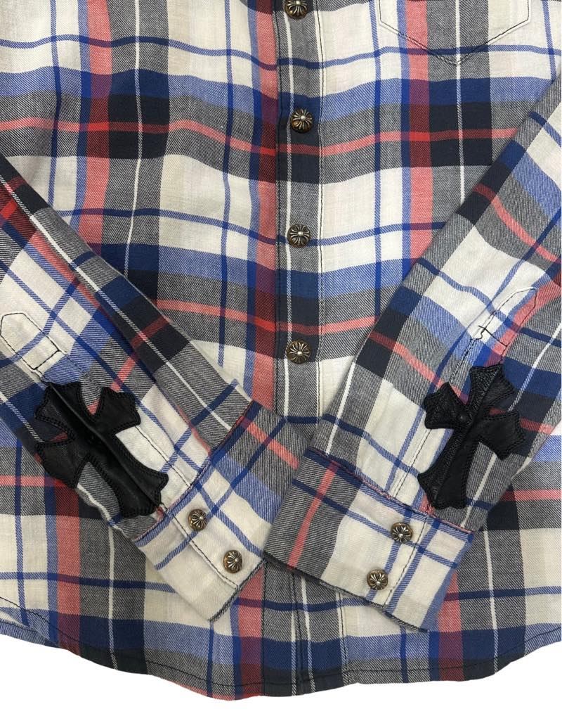 Chrome Hearts Matty Boy Sex Records Cross Patch Flannel - Pre-Owned Size S
