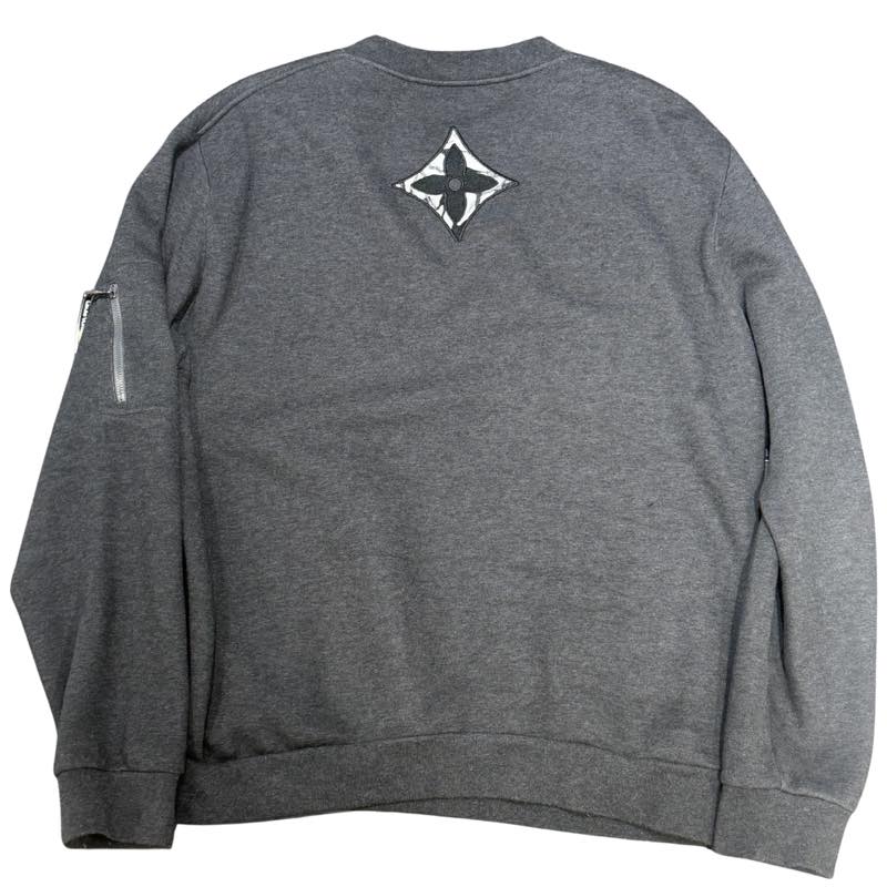 Louis Vuitton 3D Padded Embroidered Crewneck Grey - Lightly Used XL