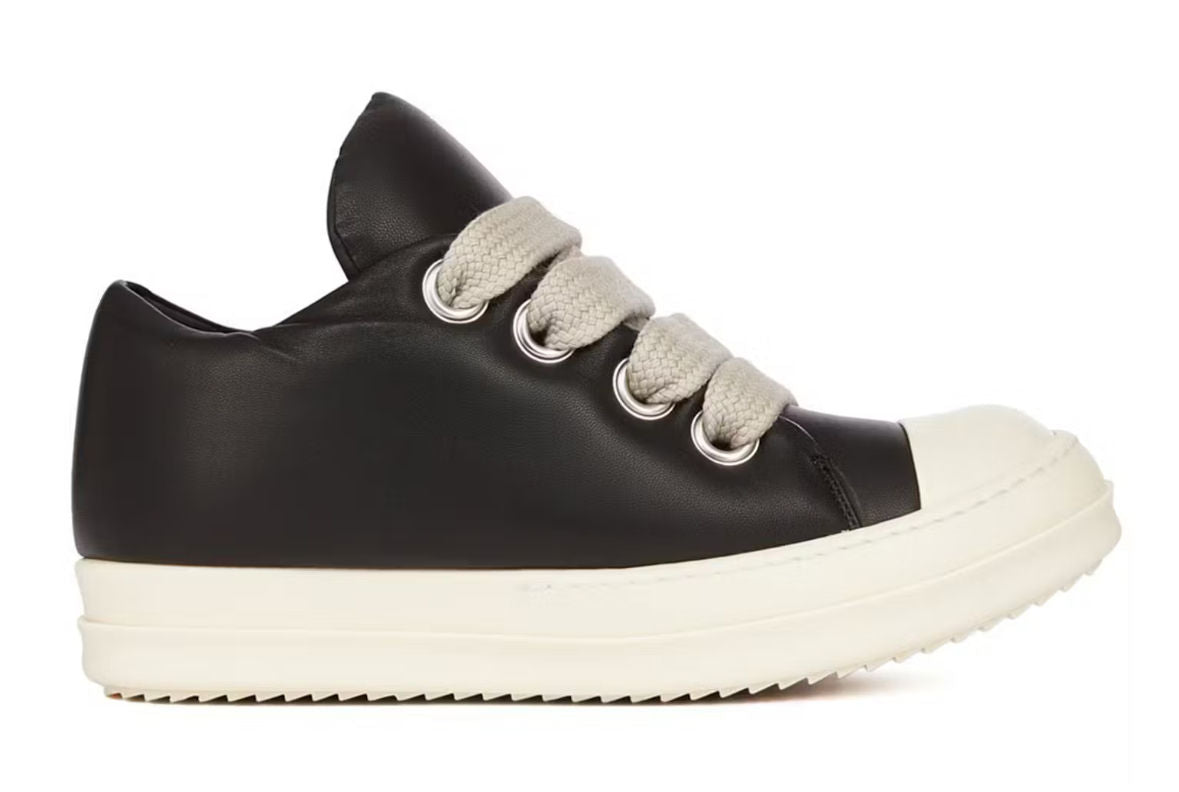 Rick Owens Jumbo Lace Leather Ramones Low Top Sneaker - Pre-Owned Size 10 (No original box)