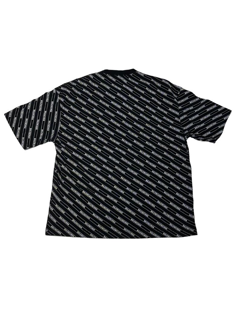 Balenciaga Black And White All Over Print T-Shirt - Lightly Pre-Owned Size M