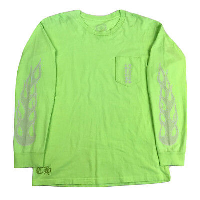 Chrome Hearts Flames L/S T-Shirt Neon Green