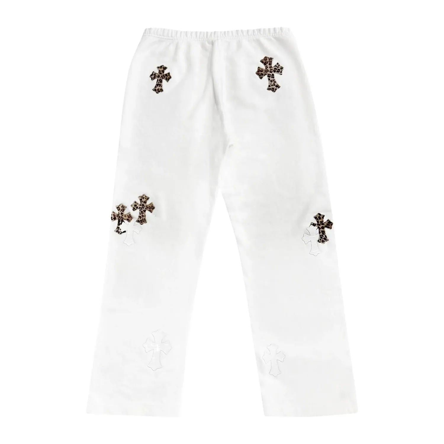 Chrome Hearts Leopard/Patent/Pony Patch Paper Jam Sweatpants White