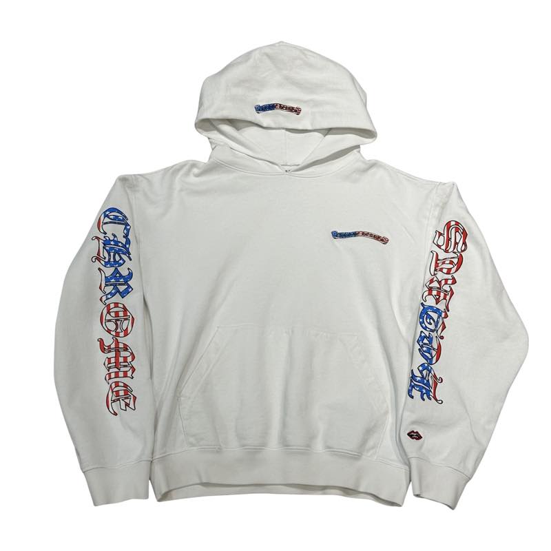 Chrome Hearts Matty Boy American Flag Hoodie White - Pre-Owned Size M