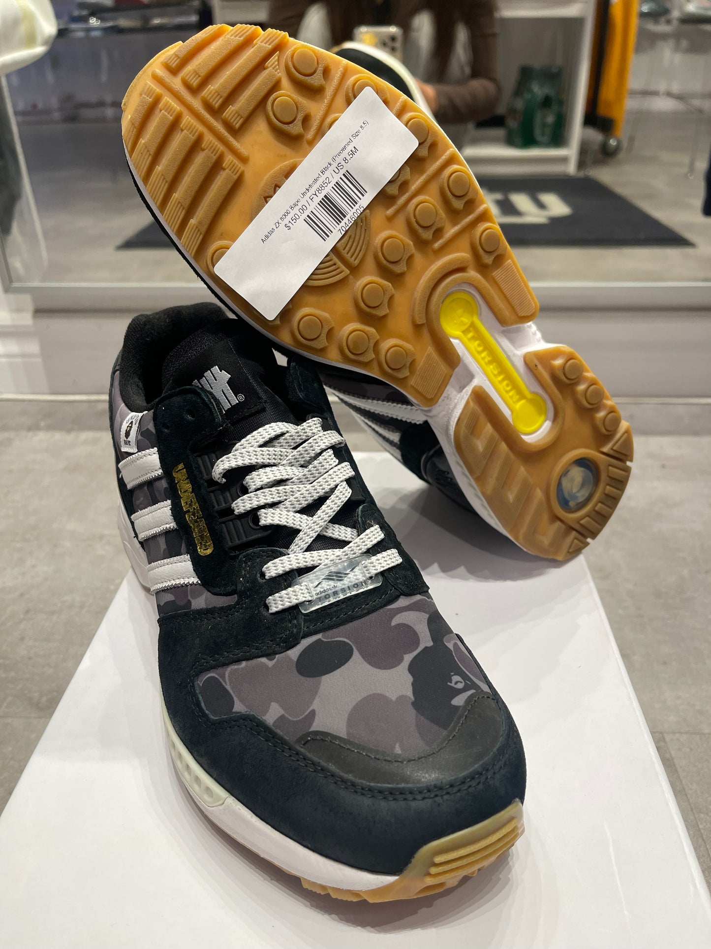 Adidas ZX 8000 Bape Undefeated Black (Preowned Size 8.5)