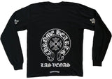 Chrome Hearts Las Vegas Exclusive Floral Horseshoe Logo L/S T-shirt Black