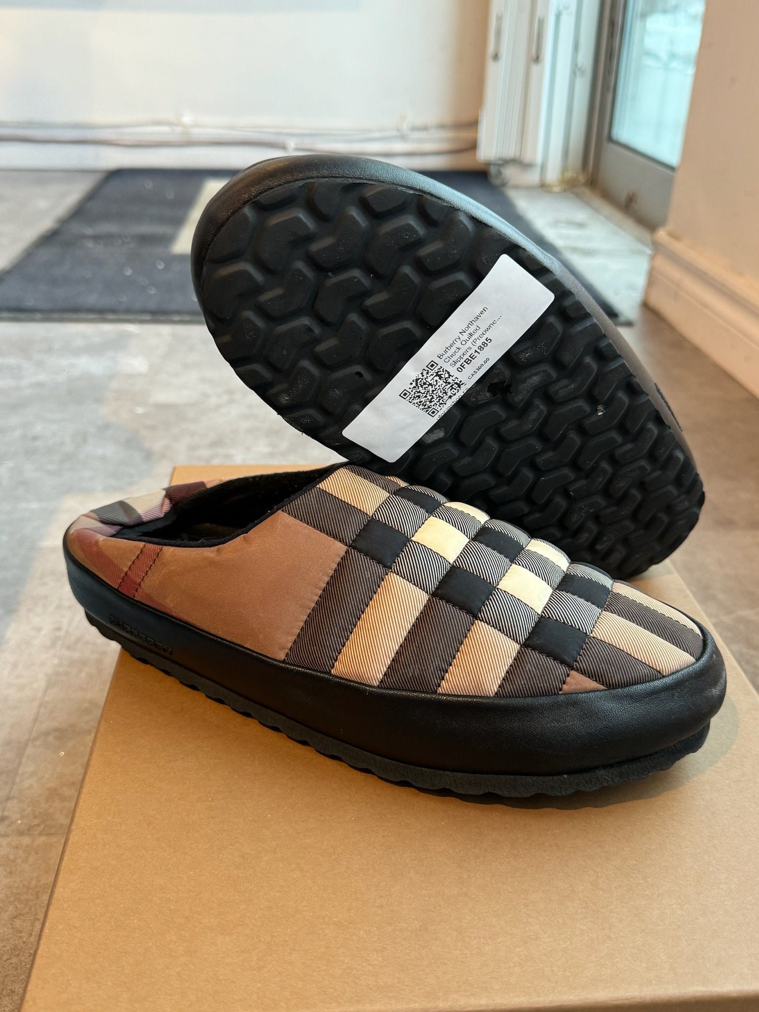 Burberry Northaven Check Quilted Slippers - Pre-Owned Size 41