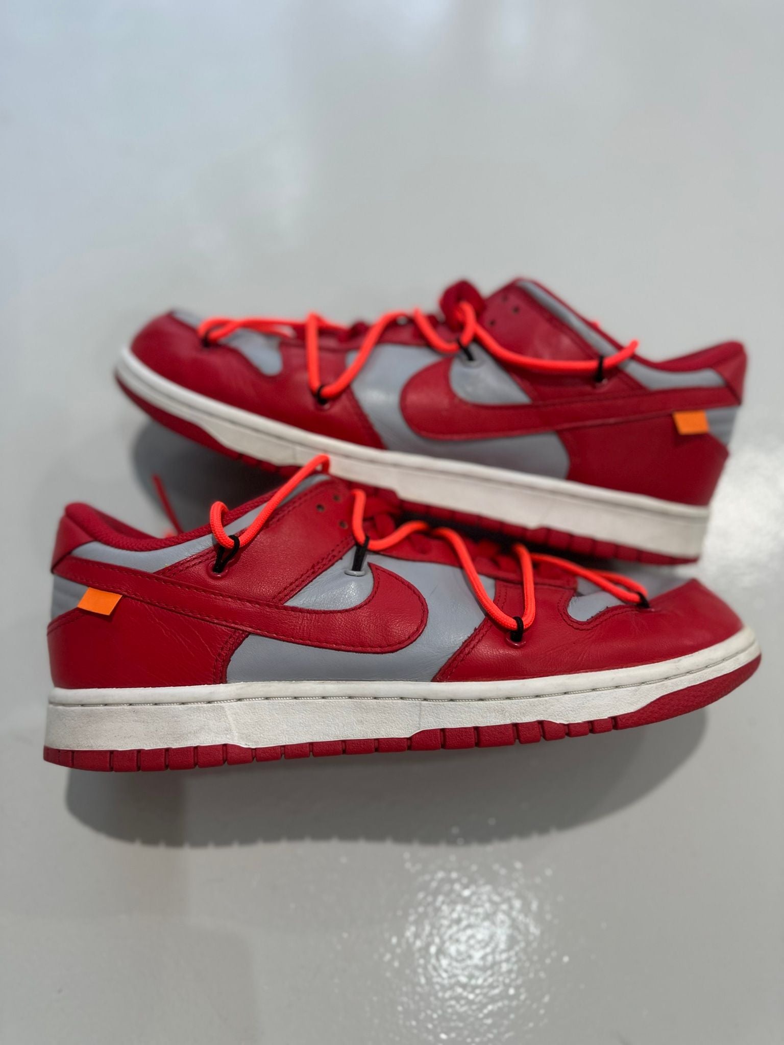 Nike Dunk Low Off-White University Red - Pre-Owned Size 9 (No original box)
