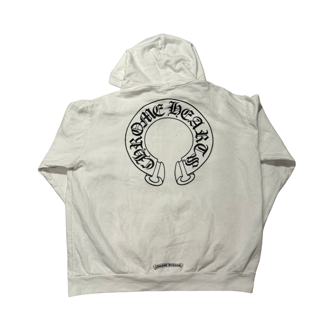 Chrome Hearts Horseshoe Floral Zip Up Hoodie White (Preowned)