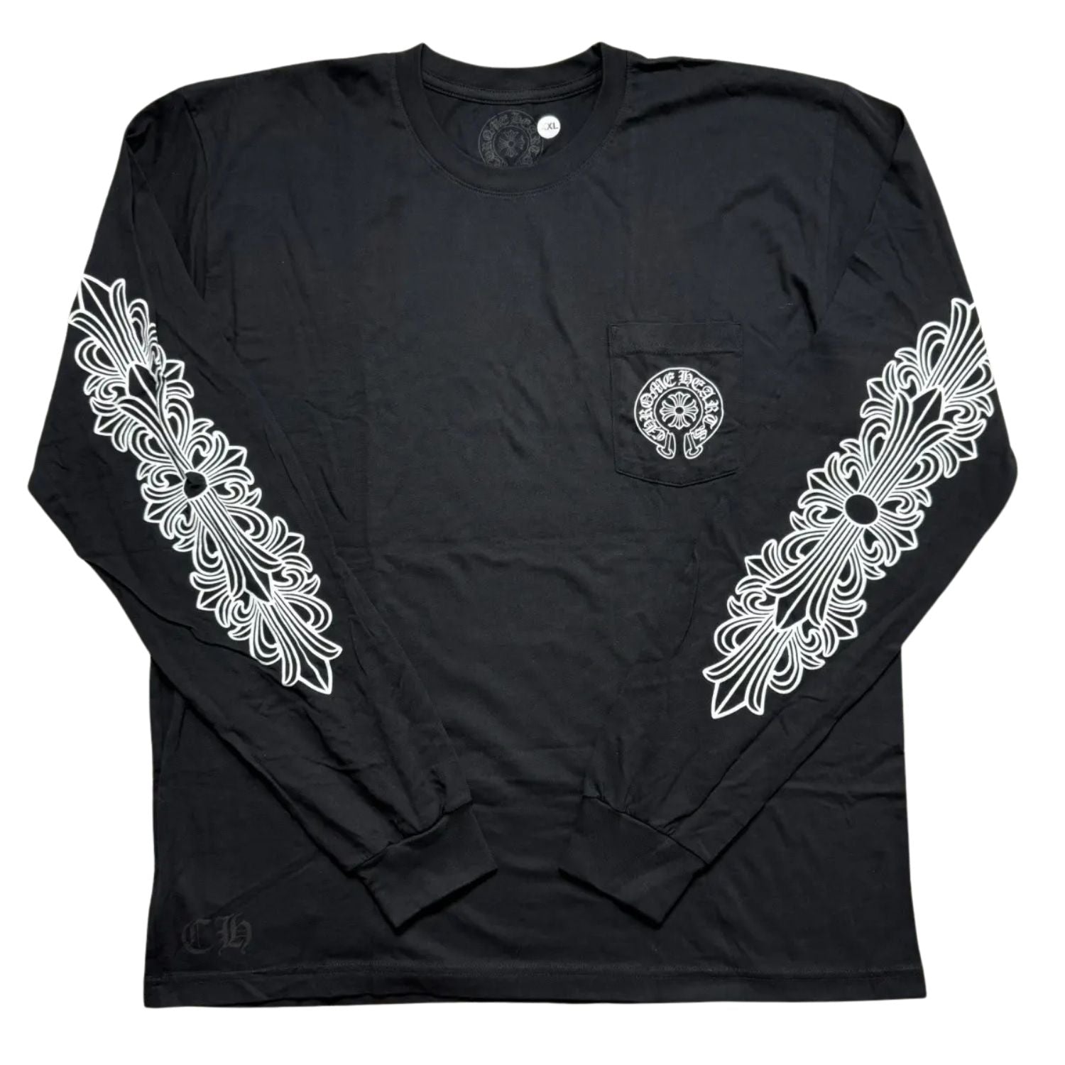 Chrome Hearts Floral Horsehoe Logo Beijing Exclusive L/S T-Shirt Black