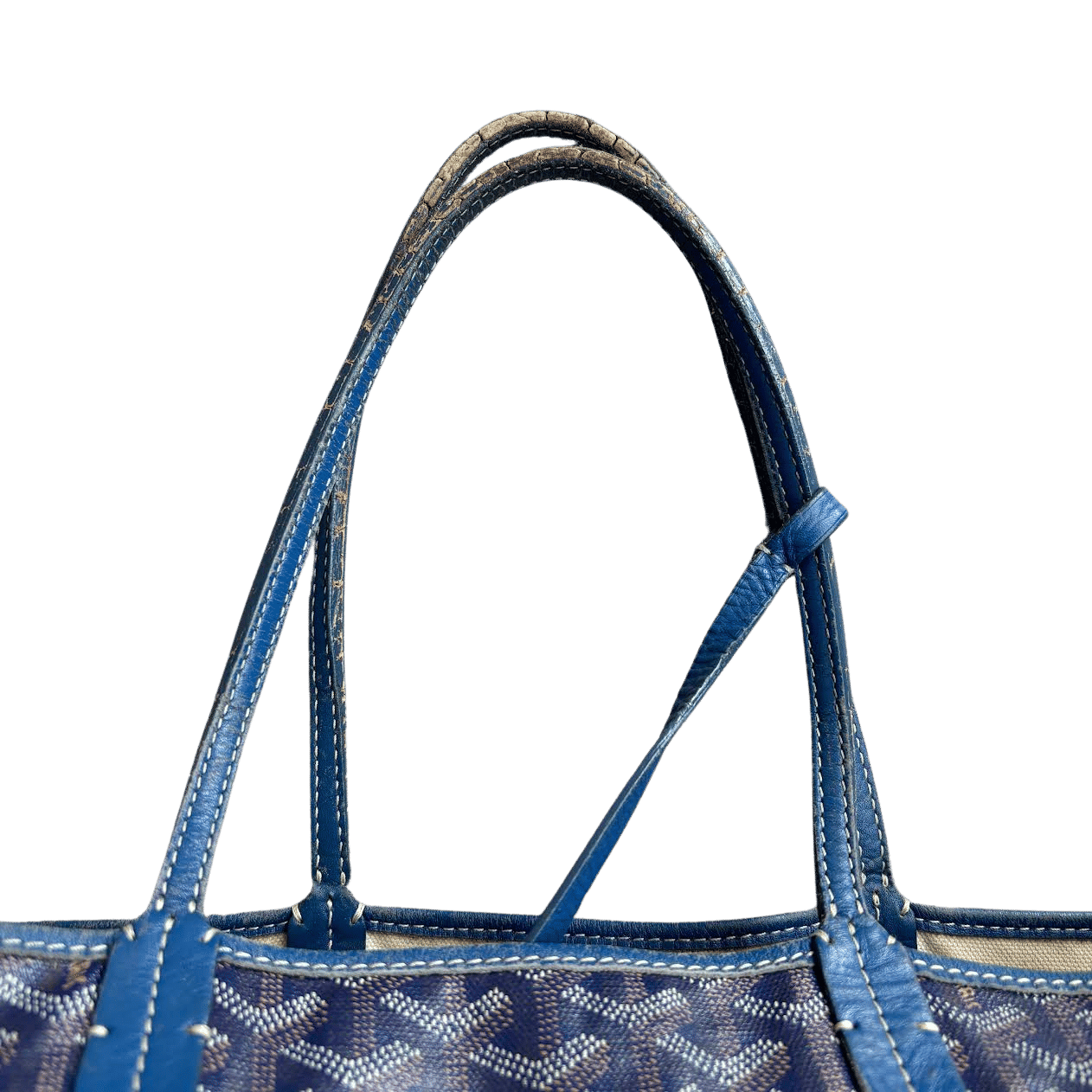 Goyard Saint Louis Tote MM Navy Blue (Preowned Vintage) - Pre-Owned
