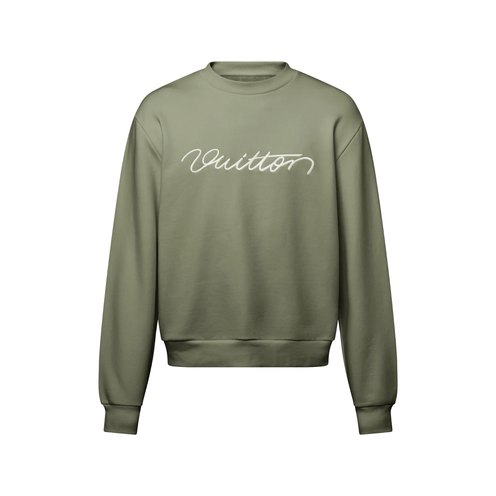 Louis Vuitton Embroidered Signature Crewneck Sage