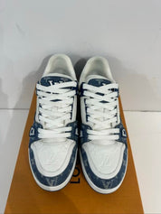 Louis Vuitton LV Trainer Monogram Denim White Blue - Lightly Pre-Owned Size 9