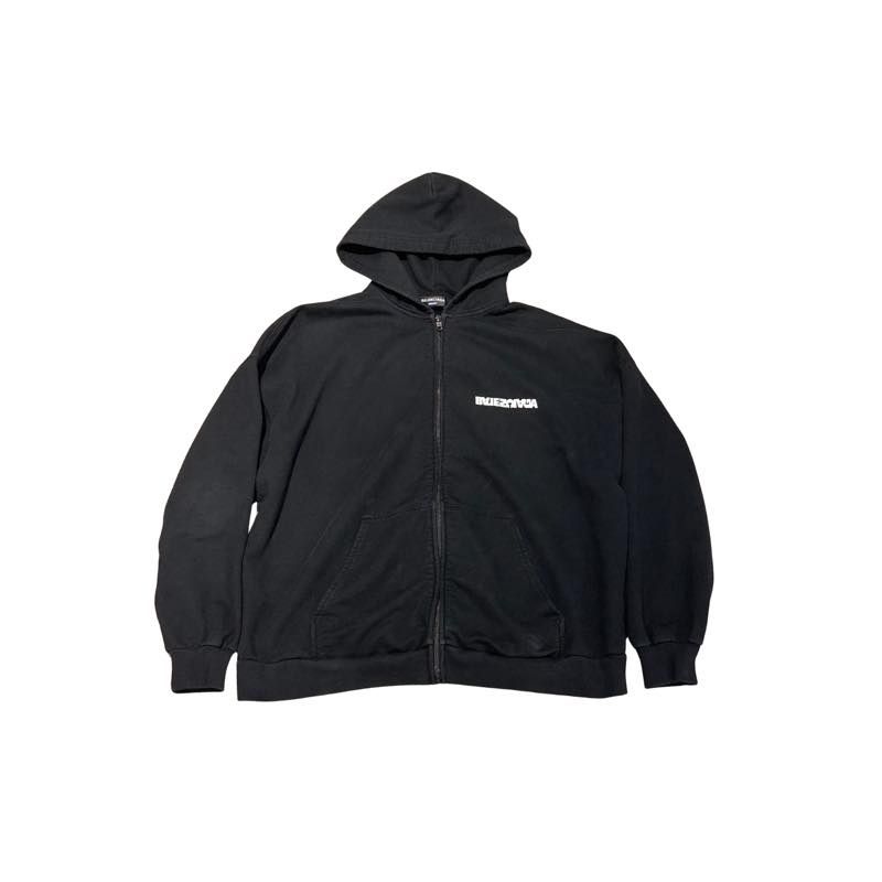 Balenciaga Turn Wide Fit Zip-Up Hoodie Black - Pre-Owned Size S