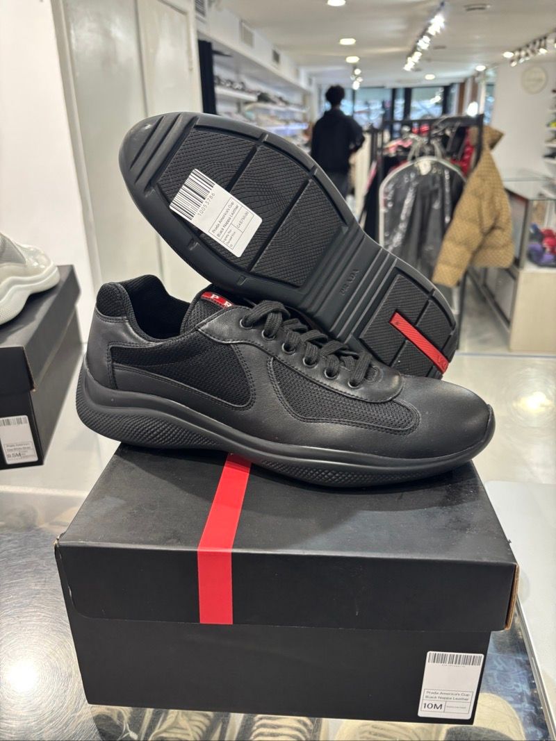 Prada America's Cup Black Nappa Leather - Lightly Pre-Owned Size 10