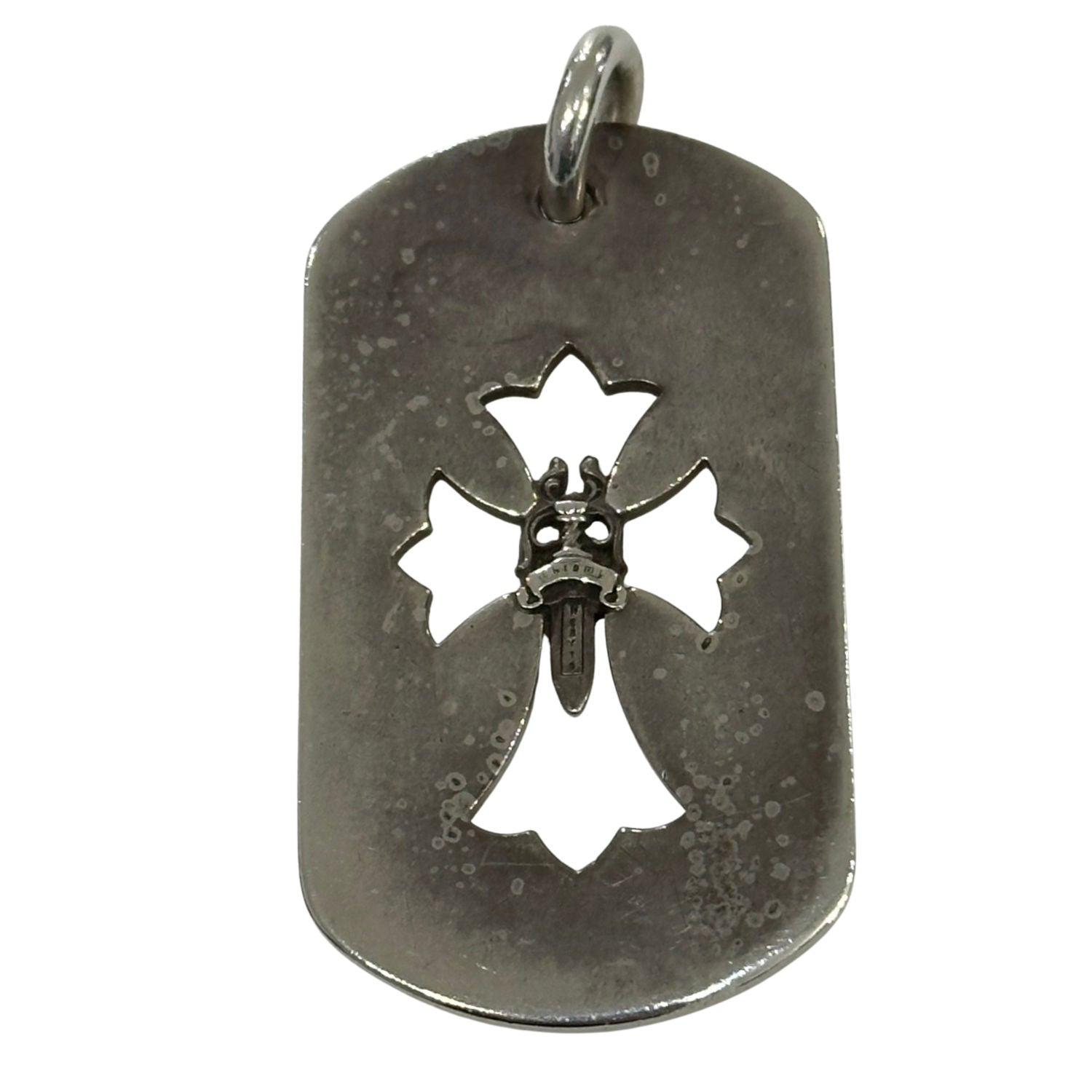 Chrome Hearts Large Cut Out Cross Dagger Dog Tag Pendant - Pre-Owned