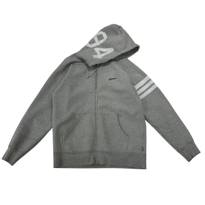 Supreme 94 Striped Zip-Up Hooded Sweatshirt Grey - Pre-Owned Size XL