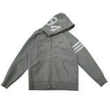 Supreme 94 Striped Zip-Up Hooded Sweatshirt Grey - Pre-Owned Size XL