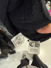 Vintage Chrome Hearts Patch Sleeve Fleece Crewneck Black (Preowned Size S fits S/M) - Pre-Owned