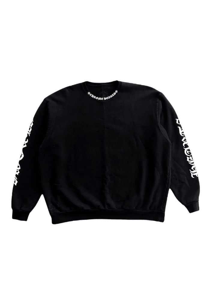 Chrome Hearts Neck Logo Crewneck Black/White (Preowned Size S) - Pre-Owned