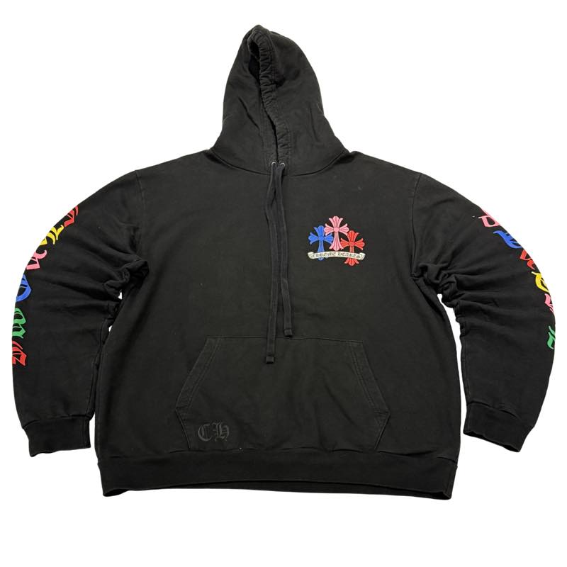 Chrome Hearts Multi Color Cross Cemetery Hoodie Black - Pre-Owned Size L