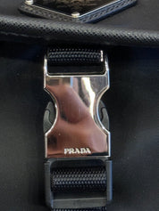 Prada Re-Nylon and Saffiano Leather Shoulder Bag Black - Pre-Owned