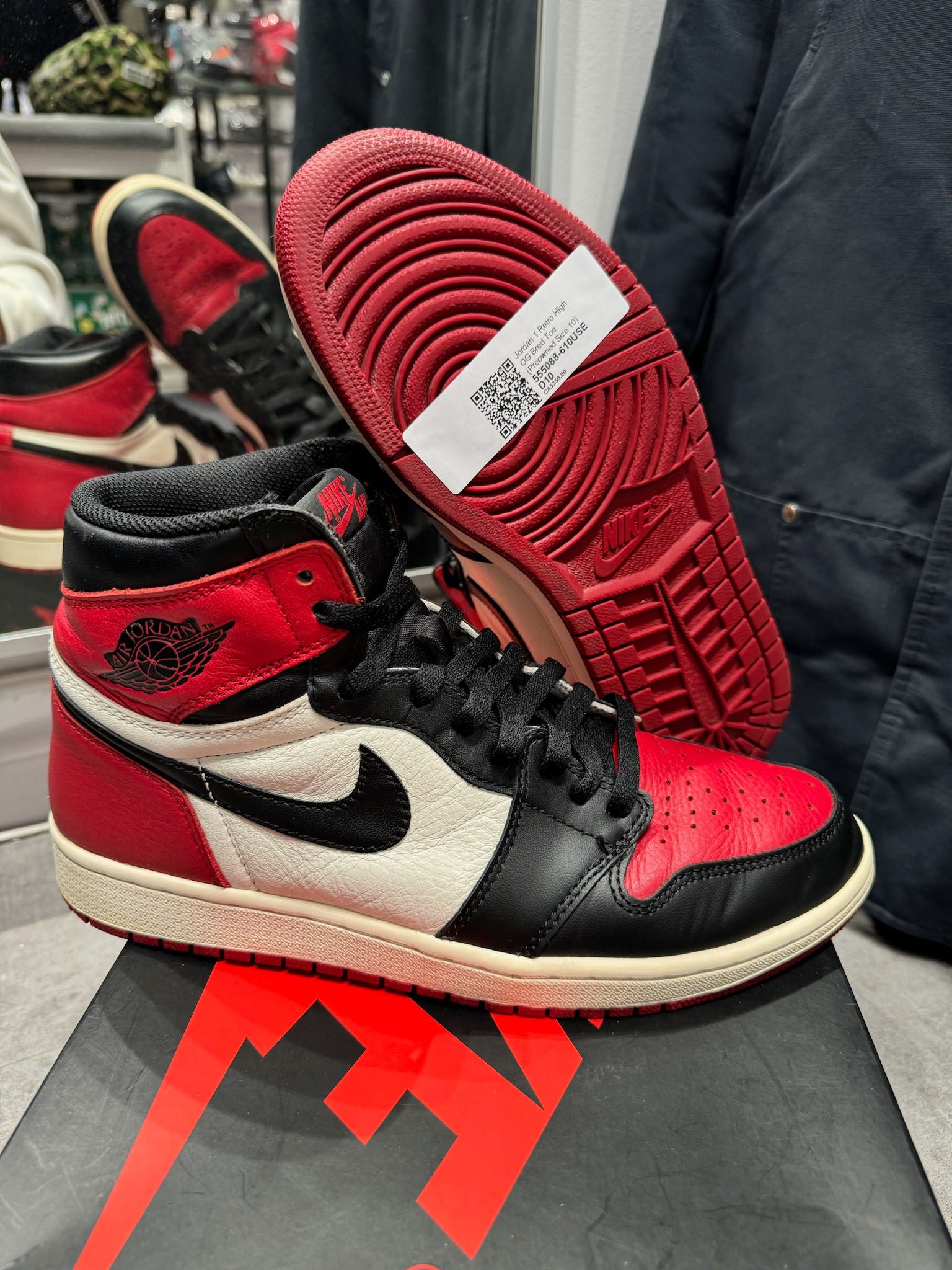 Jordan 1 Retro High OG Bred Toe - Pre-Owned Size 10.5