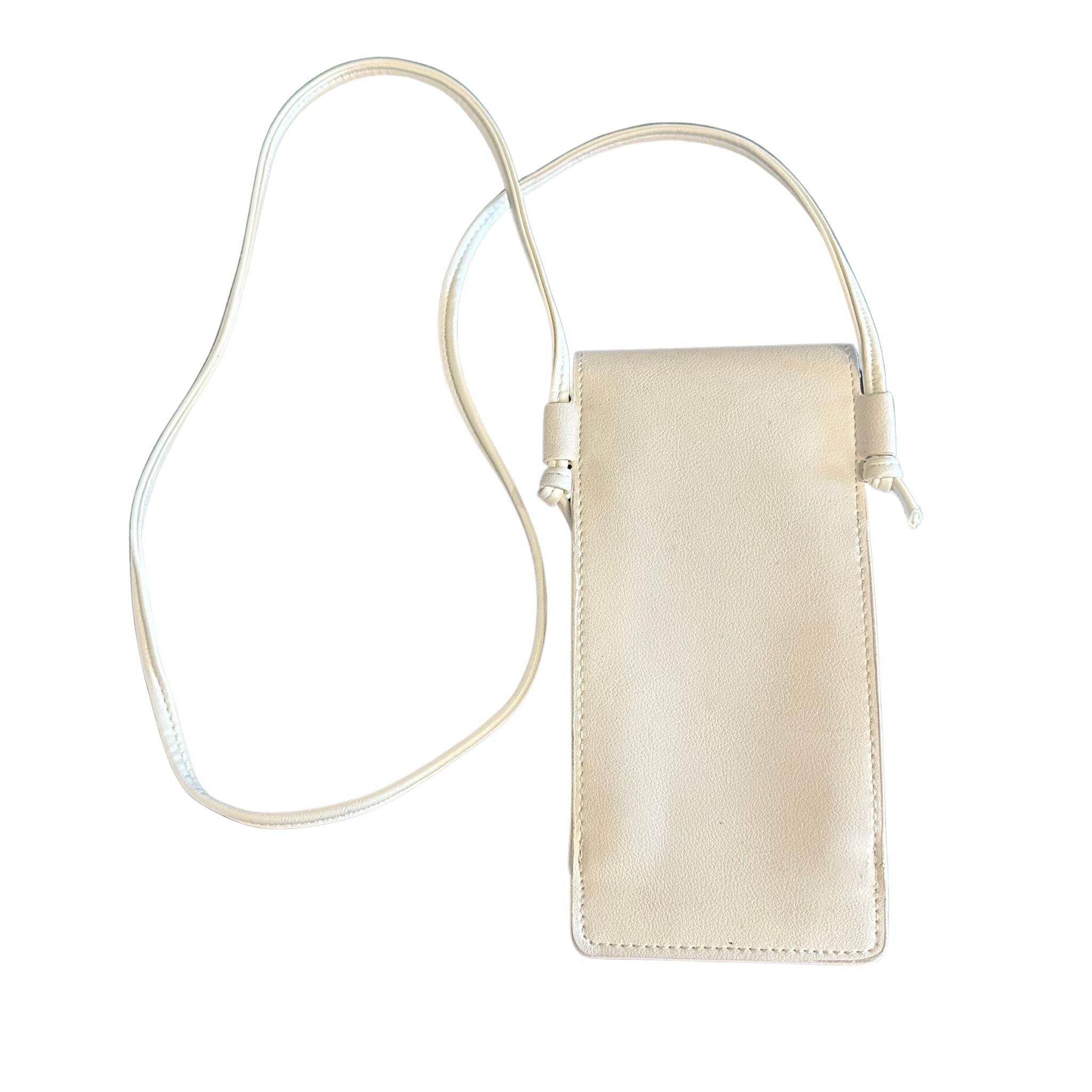 Celine Leather Crossbody Phone Holder White (Preowned) - Pre-Owned