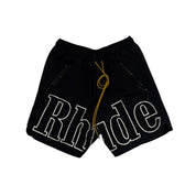 Rhude Sport Swim Shorts Black (Preowned) - Pre-Owned