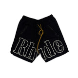 Rhude Sport Swim Shorts Black (Preowned) - Pre-Owned