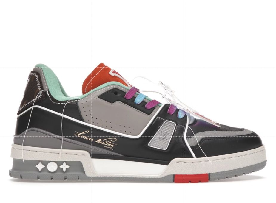 Louis Vuitton Virgil Abloh Upcycle Soho Exclusive LV Trainer Black Grey (Lightly Used Size LV10/US11-11.5) - Pre-Owned