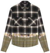 Amiri Bleach Bandana Plaid L/S Black