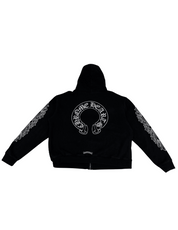 Chrome Hearts Horseshoe Thermal Floral Zip-Up Hoodie Black - Pre-Owned Size M