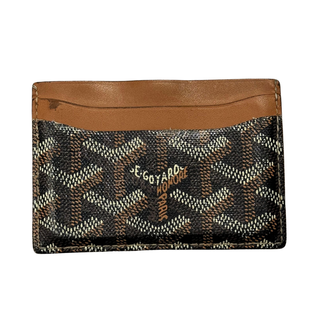 Goyard Saint Sulpice Card Holder Black Natural (Preowned) - Pre-Owned