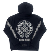 Chrome Hearts Malibu Exclusive Floral Horseshoe Thermal Zip-Up Hoodie Black - Lightly Pre-Owned Size M