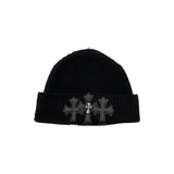 Chrome Hearts Triple Cross Patch Cashmere Beanie Black