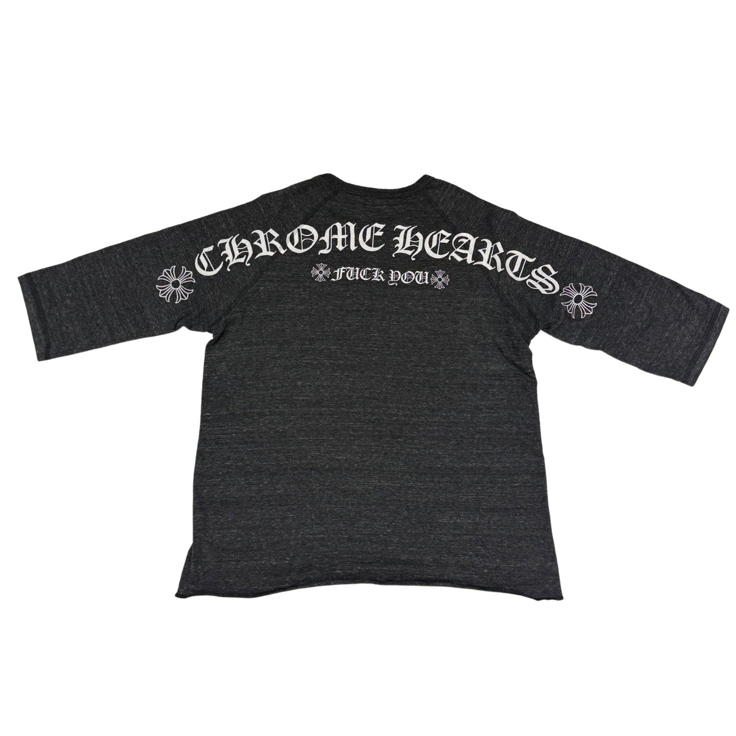 Chrome Hearts Shoulder Logo Henley Shirt Grey - Gently Used Size M