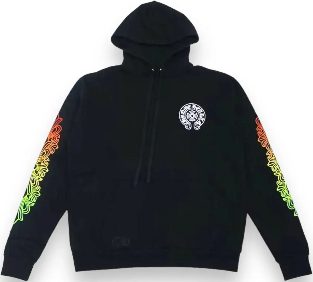 Chrome Hearts Gradient Floral Sleeve Pullover Hoodie Black