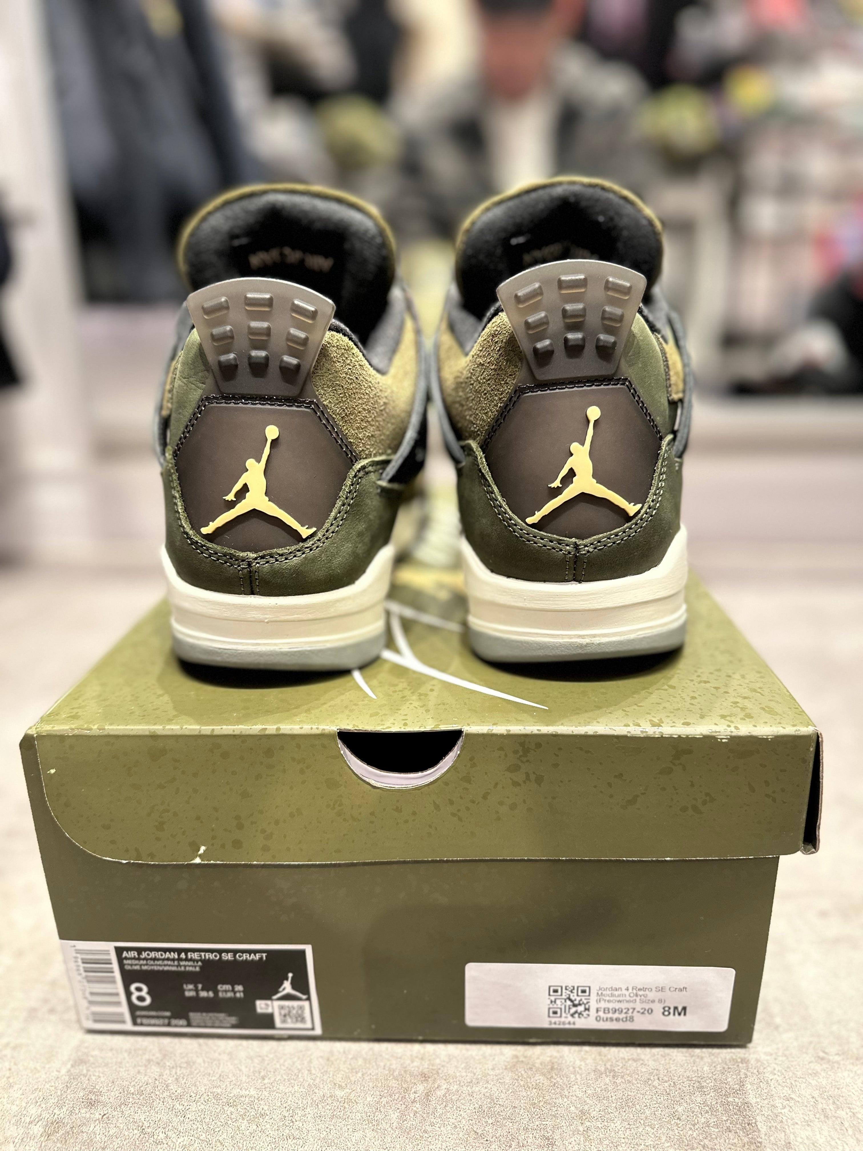 Jordan 4 Retro SE Craft Medium Olive (Preowned Size 8)